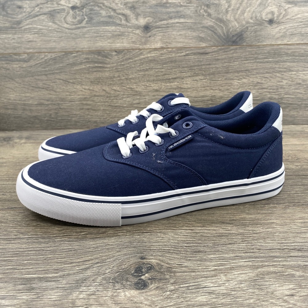 Quiksilver Skate Shoes Mens Size 9 Navy Blue Canvas Low Top Sneakers